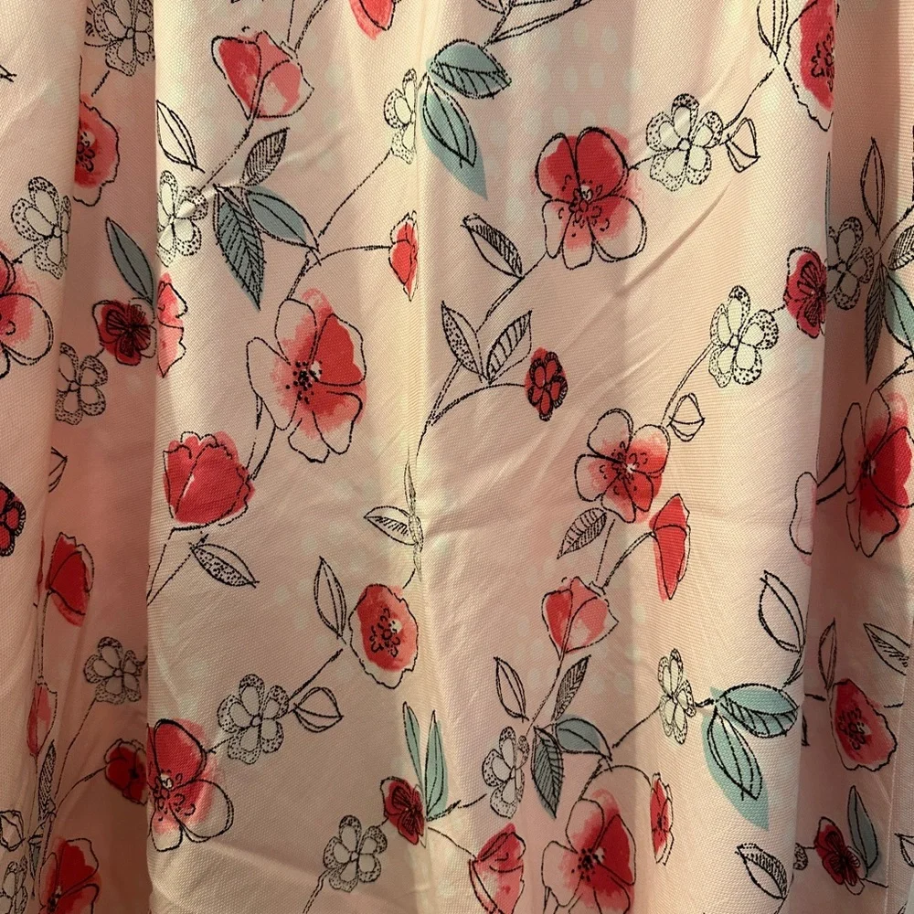 C.J. Banks Light Pink Knee Length Floral Pattern Skirt - Picture 2 of 5